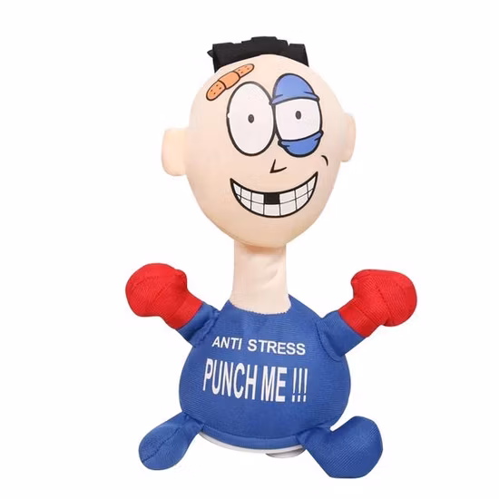 Cross Border Supply Is Beaten by Punch Me Villain Electric Plush Toy Creativity Vent Scream Doll Tiktok The Same Style