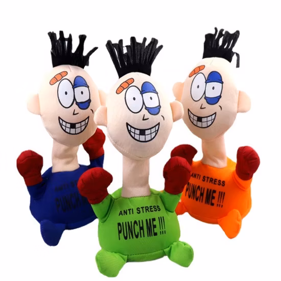 Cross Border Supply Is Beaten by Punch Me Villain Electric Plush Toy Creativity Vent Scream Doll Tiktok The Same Style
