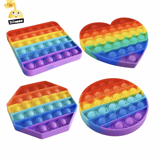 2022 New Design Silicone Ice Cream Push Bubble Fidget Toy Pop It Sensory Stress Relieve Autism Educational Toy for Kids Promotion