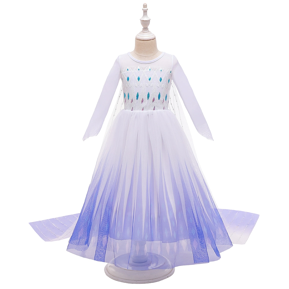 2021 Fashion Style Wholesale Kids Clothes Long Design Elsa Princess Dresses Movie Costumes Cosplay Clothing