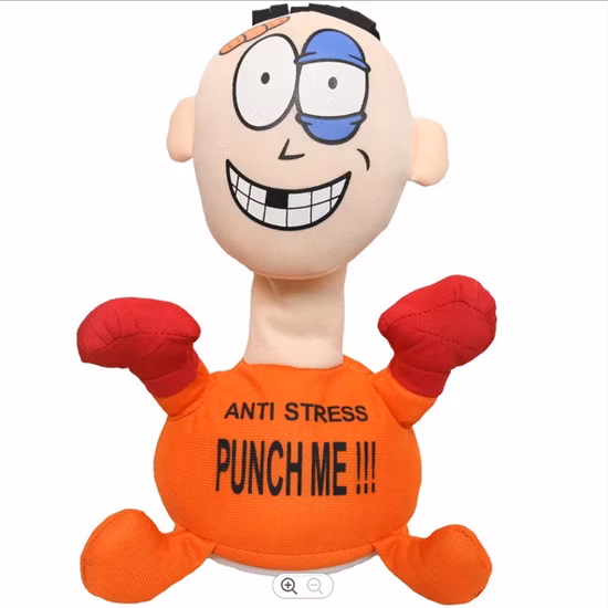 Cross Border Supply Is Beaten by Punch Me Villain Electric Plush Toy Creativity Vent Scream Doll Tiktok The Same Style
