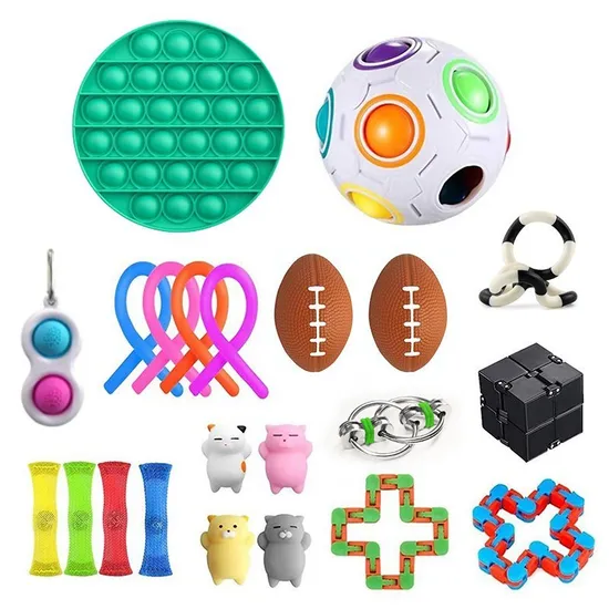 2021 새로운 스타일 크리스마스 선물 고품질 Pop It 엘크 숄더 백 Bubble Fidget 감각 장난감 어린이 선물